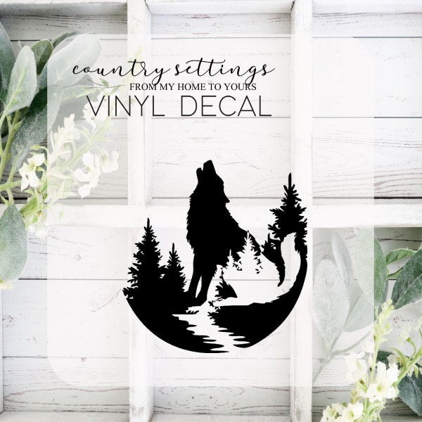 Howling Wolf Decal Etsy