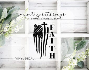 American Flag Car Decal, God And Flag Decal, Patriotic Car Decal, Religious Car Decals
