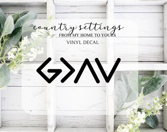 God Is Greater Than The Highs And Lows Car Decal, Cross Decal, Religious Decals