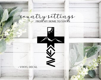 God Is Greater Car Decal, Cross Car Decal, Faith Decal