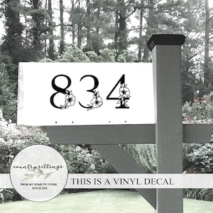 Mailbox decals, custom number vinyl decals