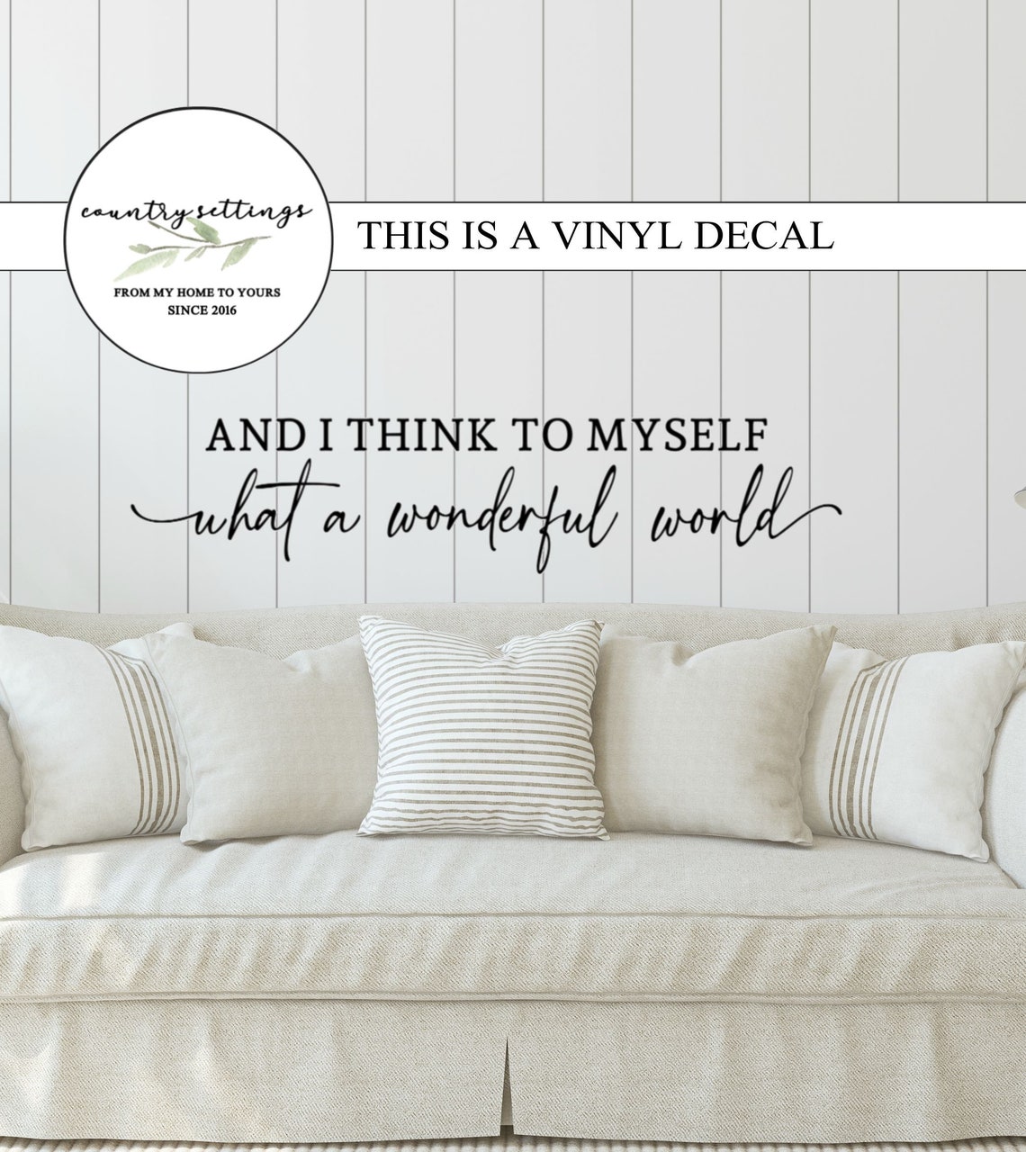 What a Wonderful World Vinyl Decal Inspirational Wall Decals | Etsy