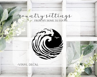 Beach Car Decal, Ocean Decal, Ocean Waves Decal