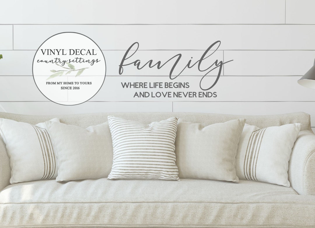 Family Vinyl Decals, Farmhouse Quote Wall Decals - Etsy
