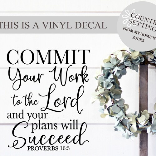 Scripture Vinyl Decal Bible Verse Wall Decal Inspirational Etsy