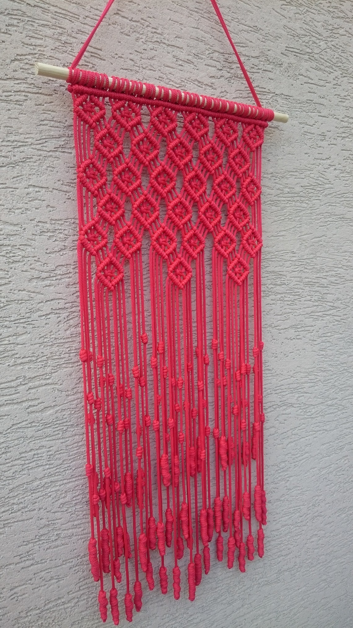Macrame Wall Handing Red - Etsy