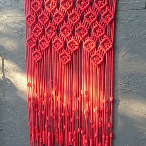 Macrame wall handing red