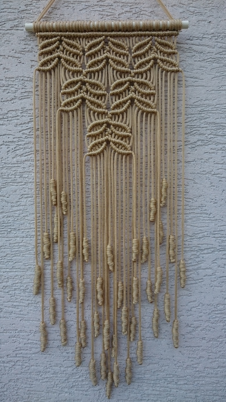 Macrame Wall Hanging gold Etsy