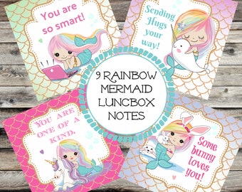 Rainbow Mermaid Lunch Box Notes