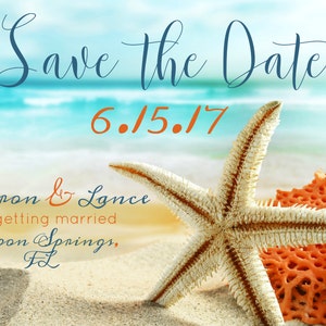Beach theme - Save the Date invitation card - Printable