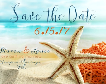 Beach theme - Save the Date invitation card - Printable