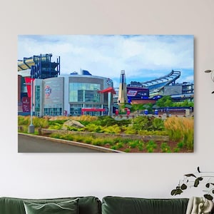 New England Patriots Art, Gillette Stadium Painting, Super Bowl 2019 Champions, Man Cave, Patriots Fan Gift, Fine Art Print Framed/Canvas