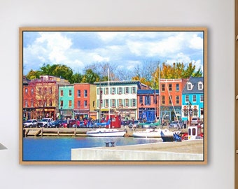 Fell's Point Baltimore Art Print: Historic Waterfront Cityscape