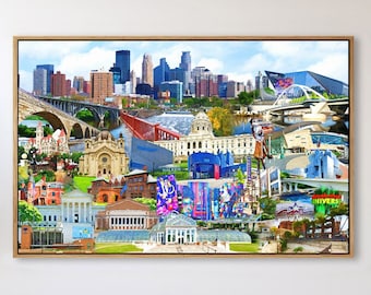 Minneapolis & St. Paul, Minnesota STRONG: Twin Cities Landmarks Art Print