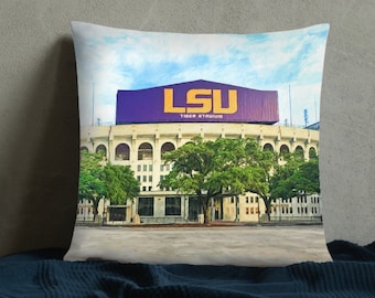 LSU Tigers PILLOW, Gift Louisiana State Football, Tiger Stadium, Death Valley, Tiger Fan Man Cave, College Dorm, 2020 National Champions