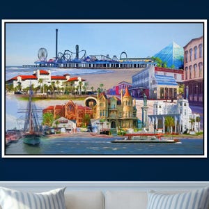 Galveston Island, Historic City, The Strand, Bishops Palace, UTMB, Sacred Heart, Elissa, Pier, Galveston Art,  Framed/Unframed print/canvas