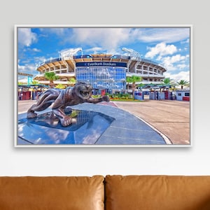 Jacksonville Jaguars, EverBank Stadium, Man Cave, Jaguars Football Stadium, Sports Art, Jaguar Football, Canvas or Print, Framed or Unframed