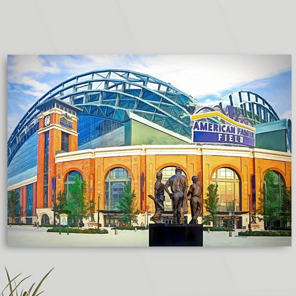 Milwaukee Brewers, American Family Field, Baseball, Milwaukee Sports, Miller Park, Man Cave, Ballpark, Dad Gift, MLB, Wisconsin, Sports Art