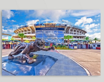 Jacksonville Jaguars, EverBank Stadium, Man Cave, Jaguars Football Stadium, Sports Art, Jaguar Football, Canvas or Print, Framed or Unframed