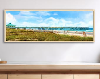 Jacksonville Beach Pier Panoramic: Coastal Canvas or Print