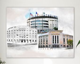 Yankee Stadium Art Print or Canvas: New York Yankees Ballpark Montage, Framed/Unframed Options