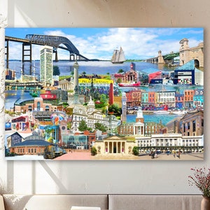 Baltimore Landmarks Wall Art, Fell&#39;s Point, Camden Yards, Baltimore Lover Gift, Francis Scott Key Bridge, Framed/Unframed-Prints/Canvas