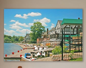 Boathouse Row Art Print or Canvas: Philadelphia Schuylkill River, Framed/Unframed