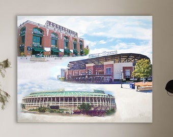 Atlanta Braves Stadiums Art: Truist Park, Turner Field, Atlanta Stadium  Print or Canvas Options