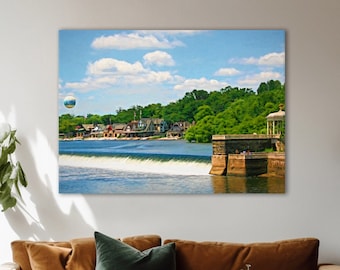 Boathouse Row, Philadelphia, Boathouse Row Print, Art Print Philadelphia, Philly Lover Gift, Schuylkill River, Framed/Unframed Canvas/Print