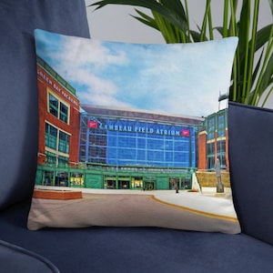 Green Bay PILLOW, Gift for Packers Fan, Lambeau Field, Green Bay Packers, Man Cave, Dorm Room, Wisconsin Football Stadium, Boyfriend Gift,