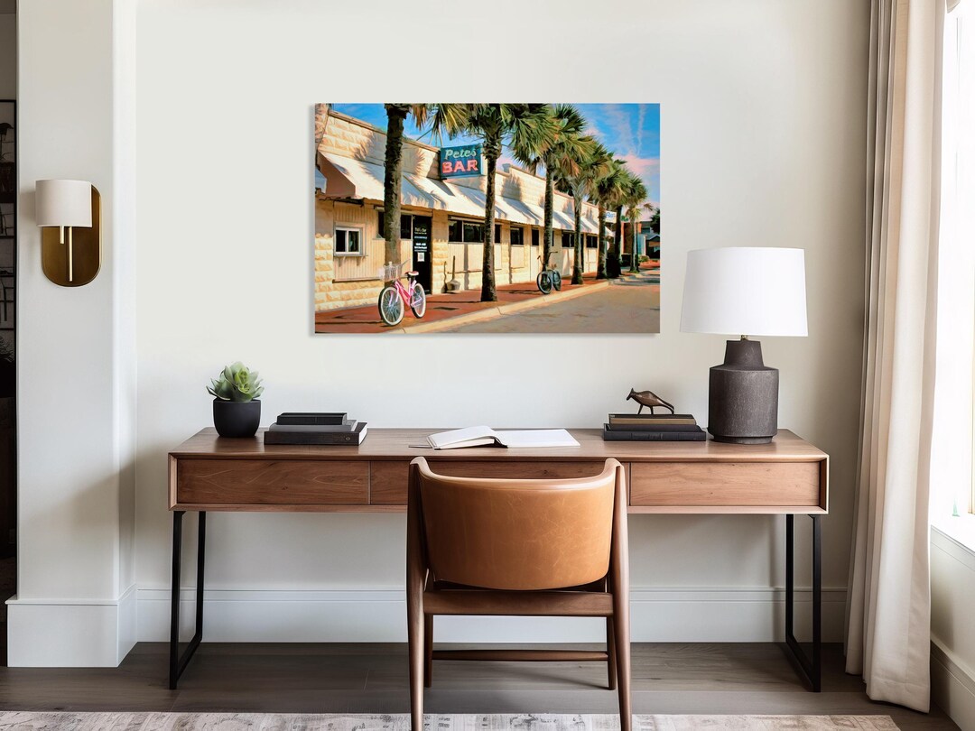 額装品/Joe on the Beach（アンリ シルバーマン）/アートポスター Pete's Bar Art Print: Historic Neptune Beach, Florida Landmark - Etsy