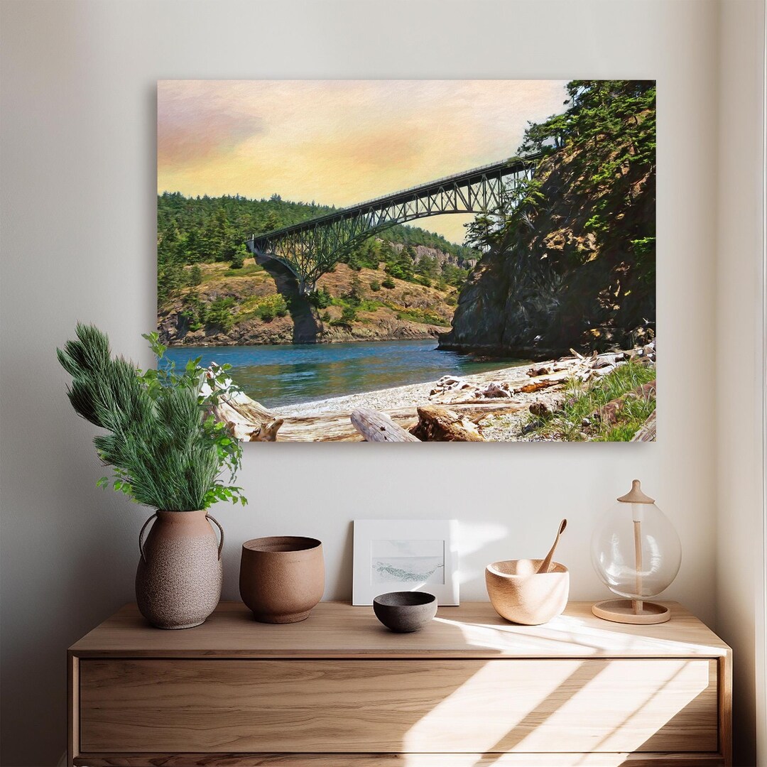 Deception Pass Bridge Print: Pacific Northwest Historic Landmark ...