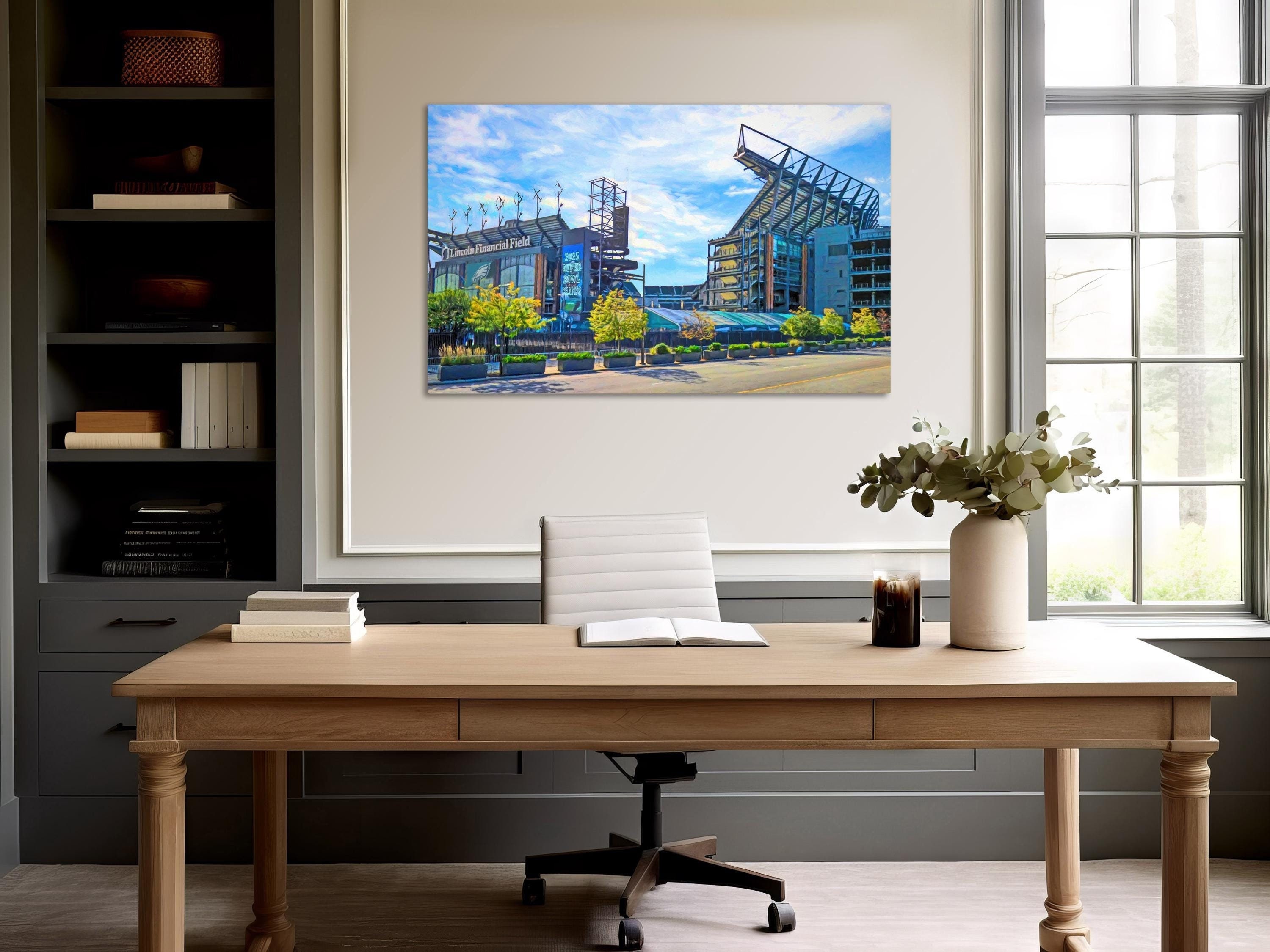 Philadelphia Eagles, Super Bowl Champs 2025, Lincoln Financial Field, Philadelphia Eagles Gift Art, Super Bowl, Framed/Unframed-Canvas/Print
