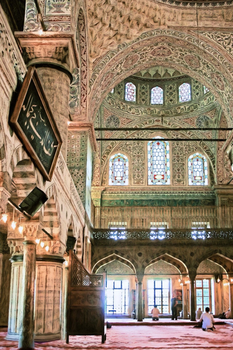 Blue Mosque Interior Istanbul Turkey Turkish Mosque Istanbul Painting Mosque Interior Architecture Ornate Tiles Available On Canvas
