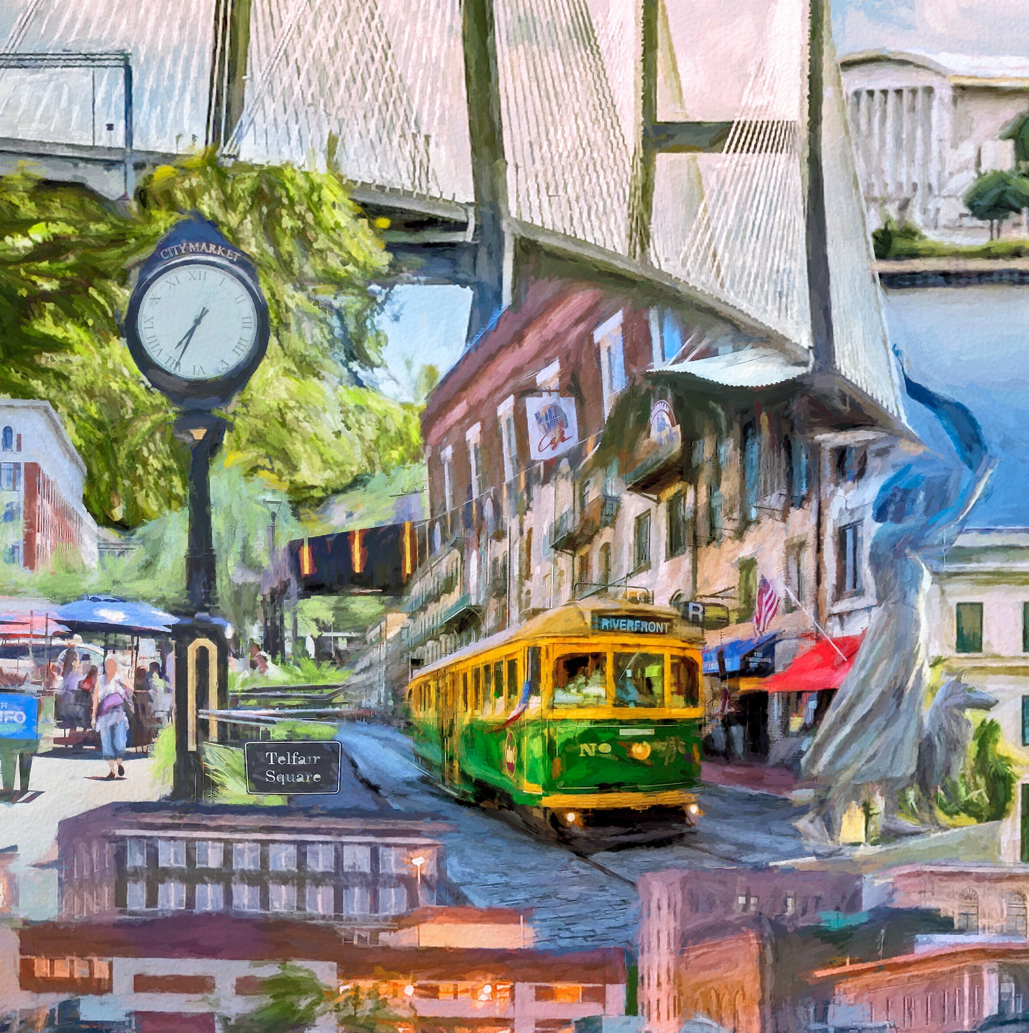 Savannah Wall Art Savannah Landmarks Savannah Cityscape - Etsy