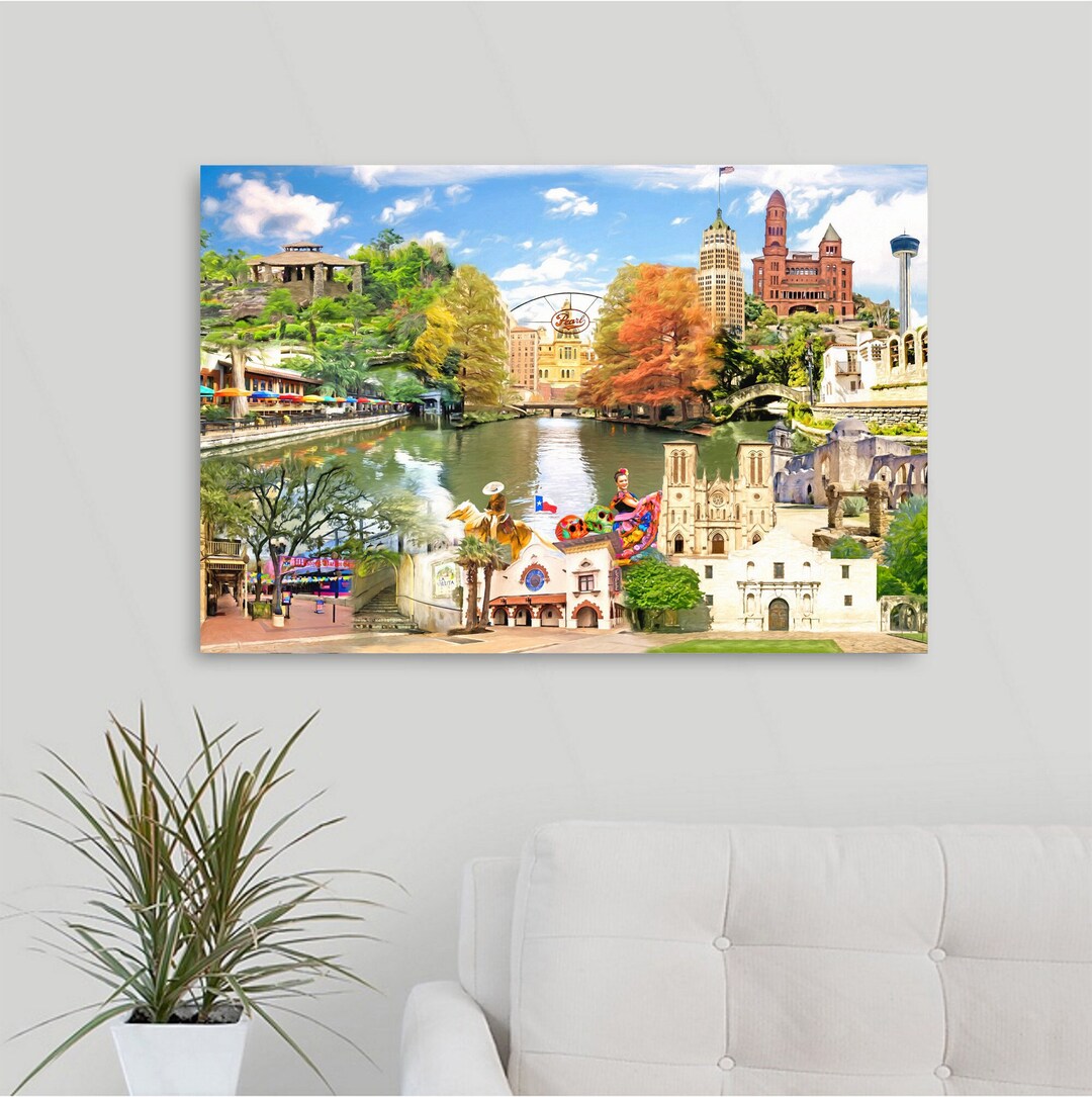San Antonio Texas Print, San Antonio Wall Art, San Antonio Landmarks