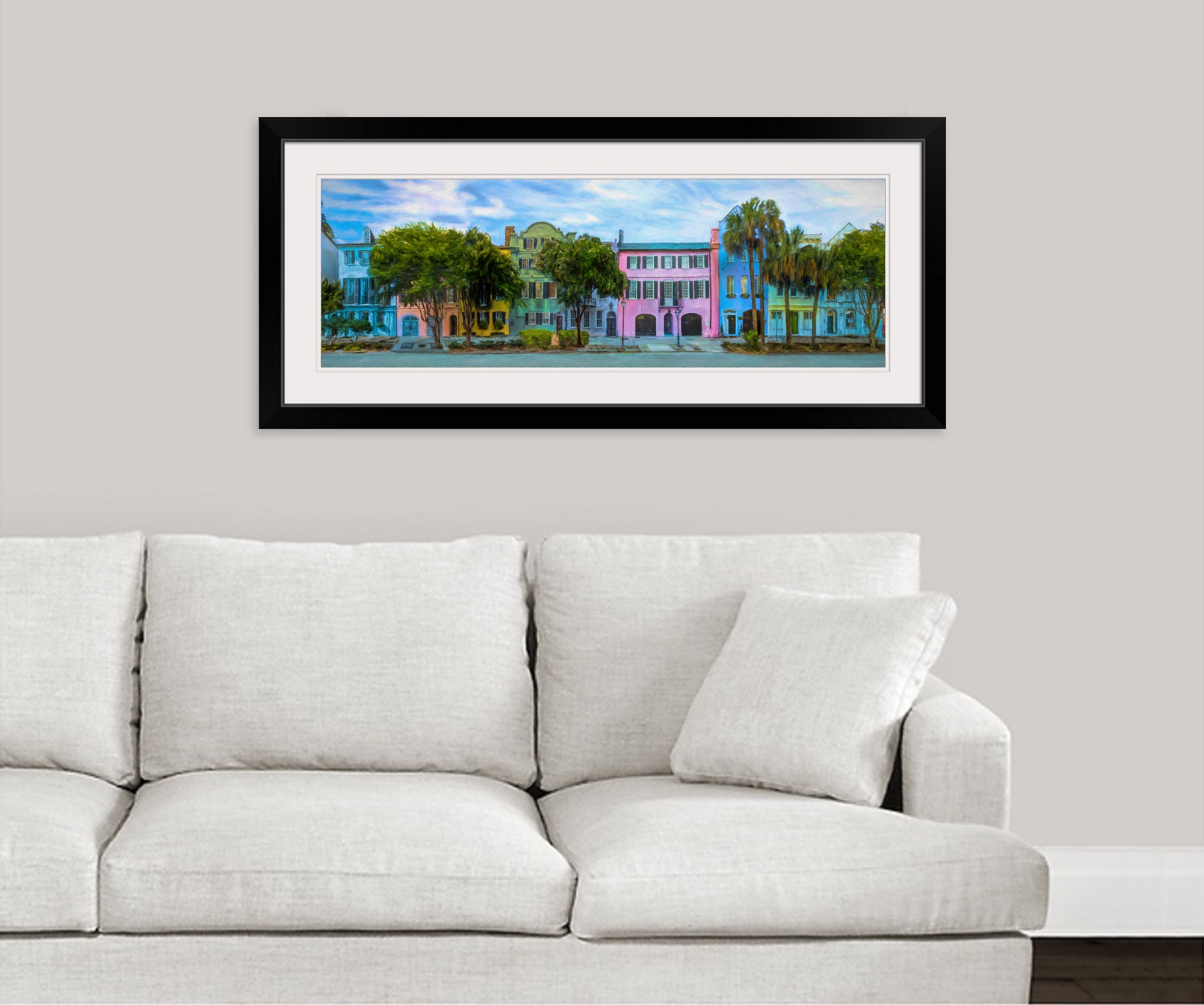 Rainbow Row Large Panoramic Charleston South Carolina - Etsy