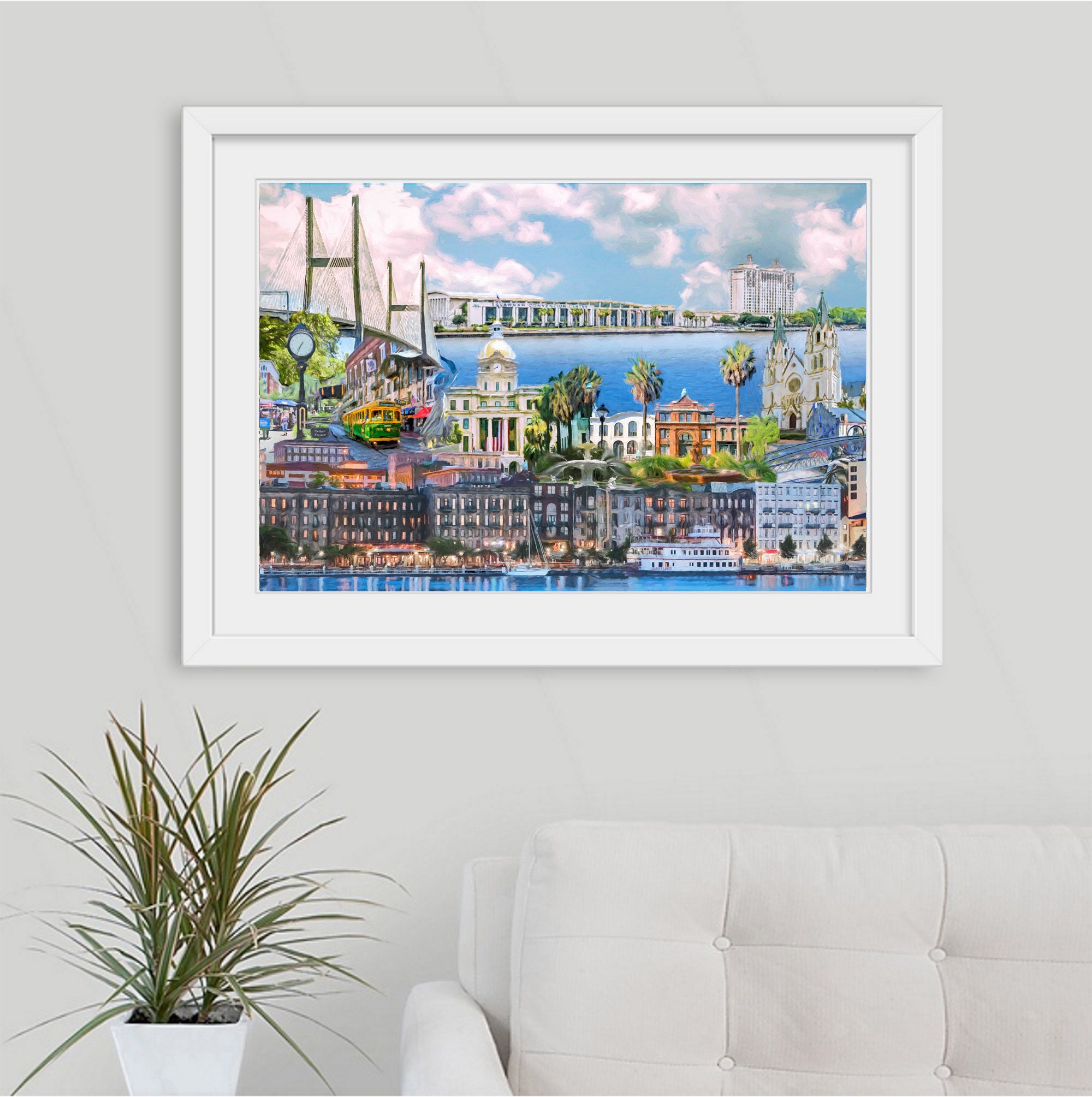 Savannah Wall Art Savannah Landmarks Savannah Cityscape - Etsy