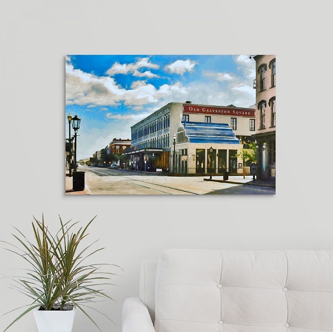 Old Galveston Square, The Strand, Historic District, Historic Street, Galveston Art, 19th century architecture, Framed/Unframed print/canvas
