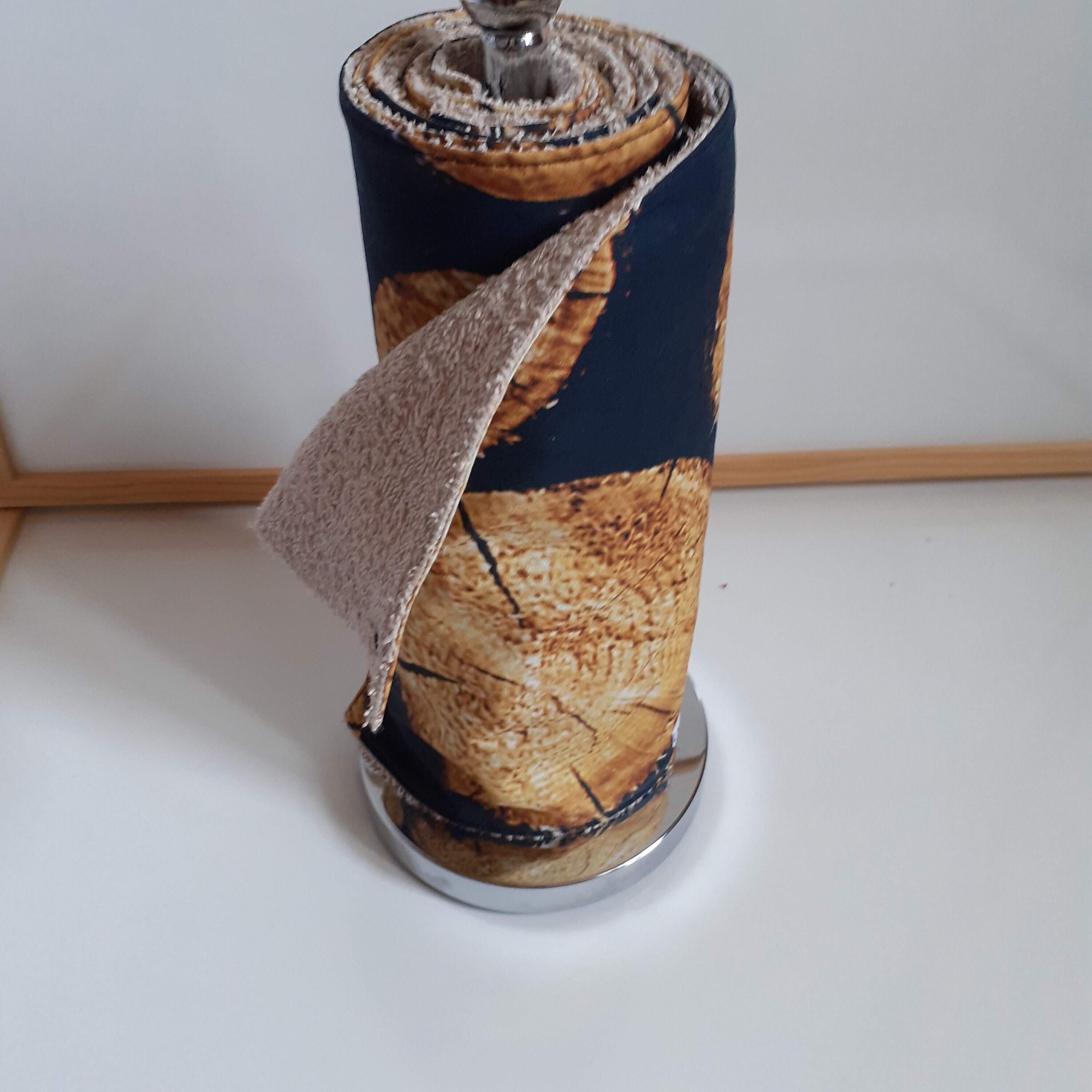 Lot de 7 Feuilles Essuie Tout Lavable Rondins Bois