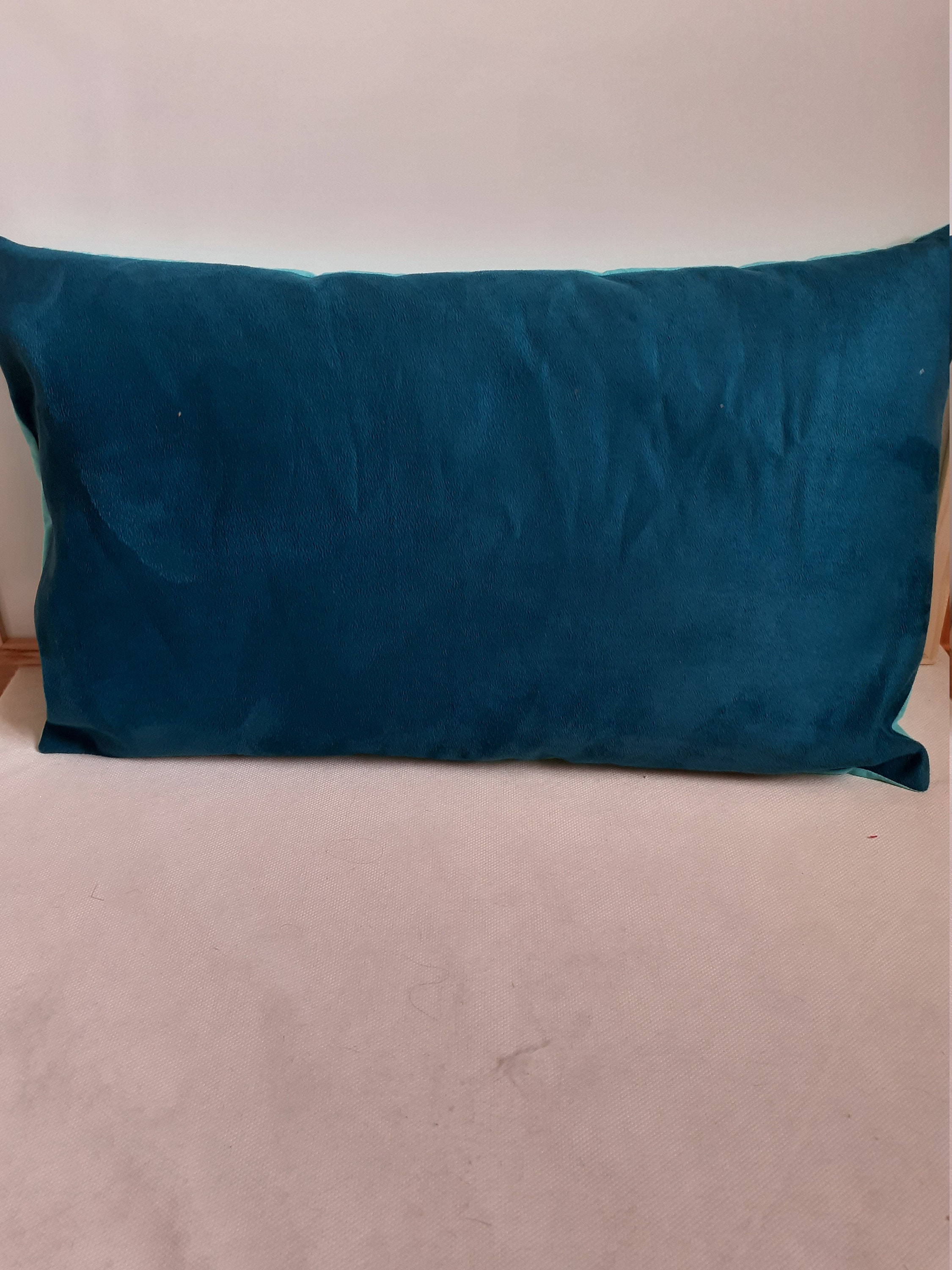 Housse de Coussin Bleu Canard 30x50 cm