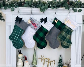 Buffalo Plaid StockingsPersonalized StockingsChristmas DecorBuffalo PlaidHanging StockingsFarmhouse Decor