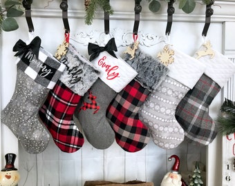 Buffalo Plaid StockingsPersonalized StockingsChristmas DecorBuffalo PlaidHanging StockingsFarmhouse Decor