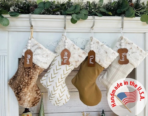 Ivory Christmas Stocking, Ivory Stocking, Neutral Stocking, Christmas  Decorations