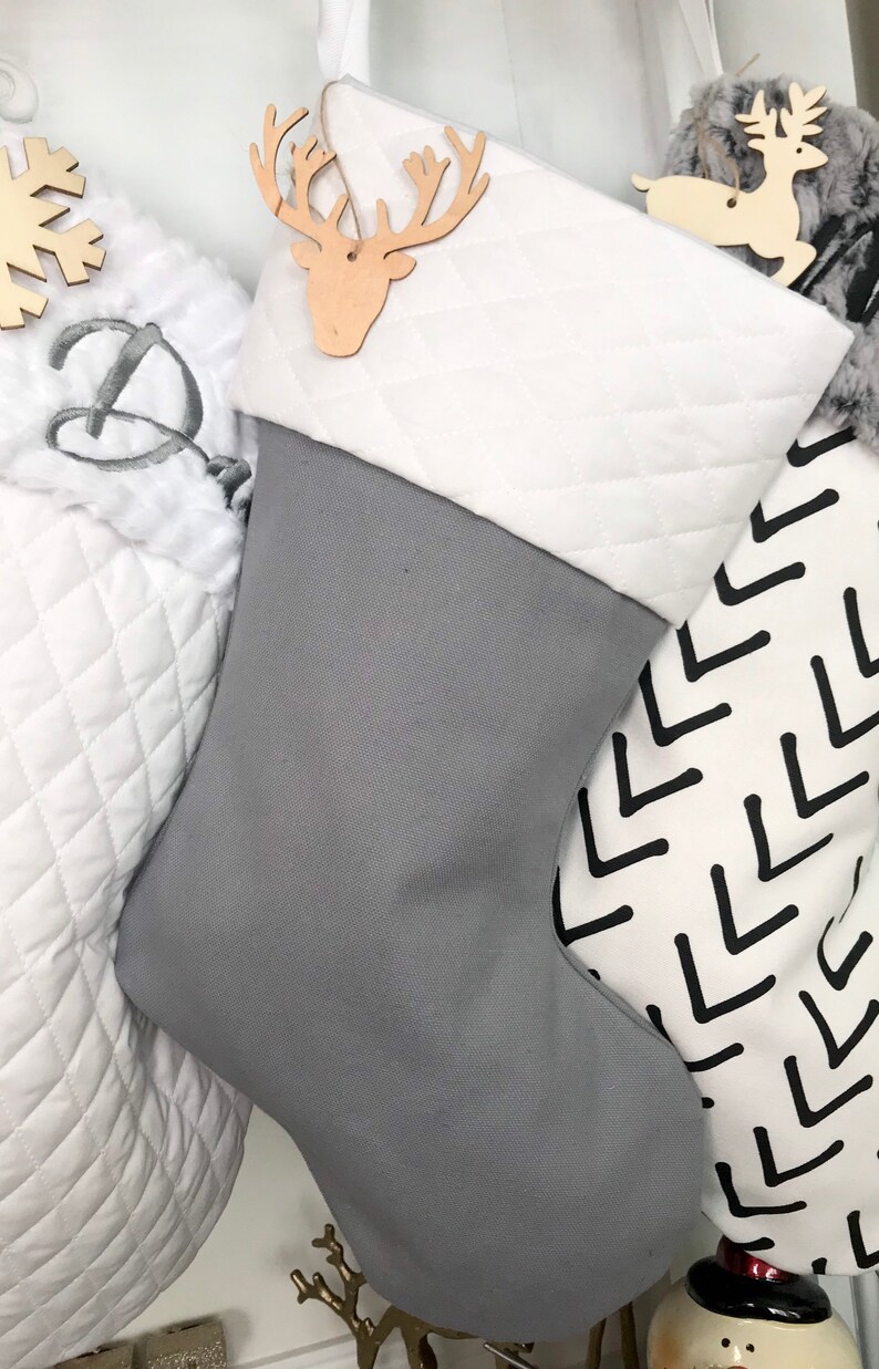 Personalized Christmas Stockings. Gray Christmas Stockings. Etsy