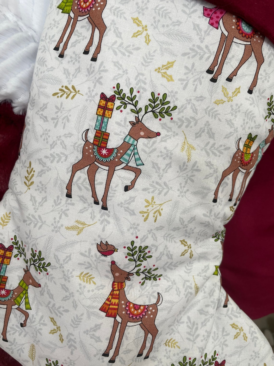 Personalized Christmas Stockings. Plaid Stockings. Gold - Etsy