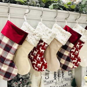 Personalized Christmas Stockings. Plaid Stockings. Gold Stockings. Classic Stockings. Christmas Stocking. Velvet Stockings. Red Stockings.