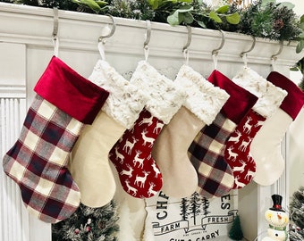 Personalized Christmas Stockings. Plaid Stockings. Gold Stockings. Classic Stockings. Christmas Stocking. Velvet Stockings. Red Stockings.