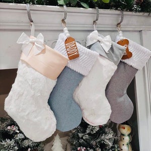 Faux Fur Christmas Stocking: Personalized Farmhouse Decor