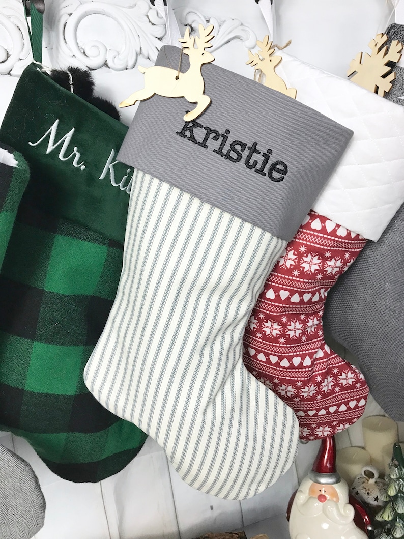 Personalized Christmas Stockings. Buffalo Plaid Stockings. Etsy
